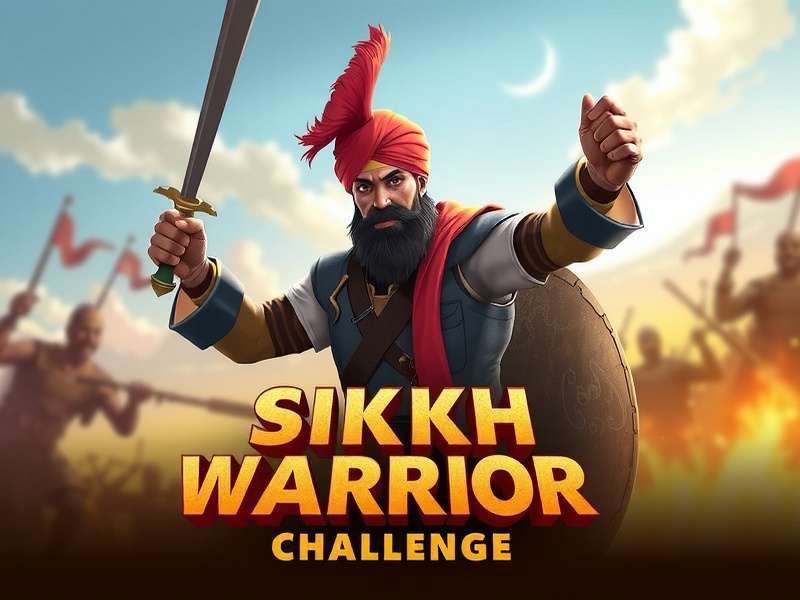Sikh Warrior Challenge - Epic Battle Scene Sikh Warrior Challenge game hero image showing a Sikh warrior in battle